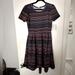 Lularoe Dresses | Lularoe Amelia Dress Navy Multi Stripe | Color: Blue | Size: L