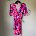 Lilly Pulitzer Dresses | Lilly Pulitzer Wrap Dress Hot Pink Purple Swirl - Size Xs | Color: Pink/Purple | Size: Xs
