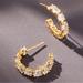 Anthropologie Jewelry | Crystal Hoop Earrings | Color: Gold | Size: Os
