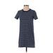 Madewell Casual Dress - Shift: Blue Stripes Dresses - Women's Size 2X-Small