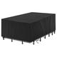 Garden Furniture Covers,340x320x90cm(133.9x126.0x35.4in) Rectangular Patio Table Covers，Waterproof，Windproof, Anti-UV,Heavy Duty Rip Proof 420D Oxford Fabric Outdoor Rattan Furniture Covers，Black