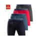 Langer Boxer BENCH. Gr. M, 4 St., blau (rot, blau, anthrazit, schwarz) Herren Unterhosen mit schmalen Streifen im Logo-Webbund