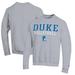 Men's Champion Gray Duke Blue Devils Stacked Logo Volleyball Pullover Sweatshirt