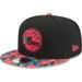Men's New Era Black Philadelphia 76ers Neon Floral 9FIFTY Snapback Hat