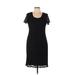 DressBarn Casual Dress - Sheath Scoop Neck Short sleeves: Black Print Dresses - Women's Size 10