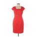 Adrianna Papell Casual Dress - Sheath: Orange Solid Dresses - Women's Size 10 Petite