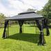 Oversgo 13 x 10 Outdoor Patio Gazebo Canopy Tent w/ Ventilated Double Roof /Soft-top in Black/Gray | 108.67 H x 157.5 W x 118 D in | Wayfair