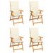 George Oliver Solid Teak Wood Reclining Chairs w/ Cushions Wood in White | 29.5 H x 59 W in | Outdoor Furniture | Wayfair