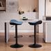 George Oliver Jiacheng Swivel Adjustable Height Bar Stools Teddy Fabic Counter Stools Modern Pub Stool Plastic/Acrylic/Metal in Blue/Black | Wayfair