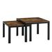17 Stories Patrica Nesting Coffee Table 2 Piece, Modern Living Room Table, Square Coffee Table Set Mirrored/Metal in Brown | Wayfair