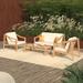 Red Barrel Studio® Sanha 4 Piece Sofa Seating Group w/ Cushions Wood/Natural Hardwoods in Brown | Outdoor Furniture | Wayfair