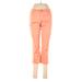 Soho JEANS NEW YORK & COMPANY Jeans - Mid/Reg Rise Boot Cut Cropped: Pink Bottoms - Women's Size 6 - Dark Wash