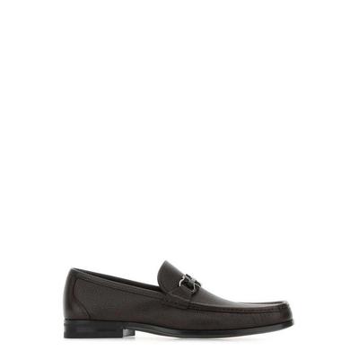 Gancini-plaque Leather Loafers - Black - Ferragamo Slip-Ons