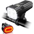 Bike Lights Ultra Bright USB Rechargeable Bike Light Set Powerful Bicycle Front Headlight and Back Taillight Bike Lights for Night Riding