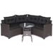 Gymax 4PCS Wicker Patio Sofa Set Rattan Outdoor Furniture Set w/ Black