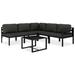 vidaXL 6 Piece Patio Lounge Set with Cushions Aluminum Anthracite - 27.6" x 27.6" x 25.4"