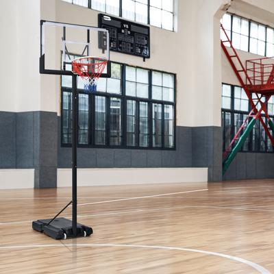 Portable 4.76-10ft Height Adjustable Waterproof Basketball Hoop Basketball System with LED Basketball Hoop Colorful Lights
