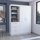 3 Drawers Armoire, Double Door, 3-Tier Shelf