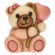 THUN - Teddy mit rosa Luftballon - Gastgeschenke zur Taufe - Keramik - 4,8 x 4 x 6,2 cm h