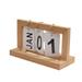 Yoone Delicate Desk Calendar Fine Workmanship Wood Portable Page Turning Table Planner for Daily