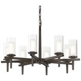 Constellation 34" Wide 8 Arm Bronze Chandelier With Opal and Clear Gla