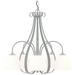 Sweeping Taper 24" Wide 5 Arm Vintage Platinum Chandelier With Opal Gl