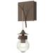 Kiwi 12.1" High Bronze Sconce With Clear Glass Shade