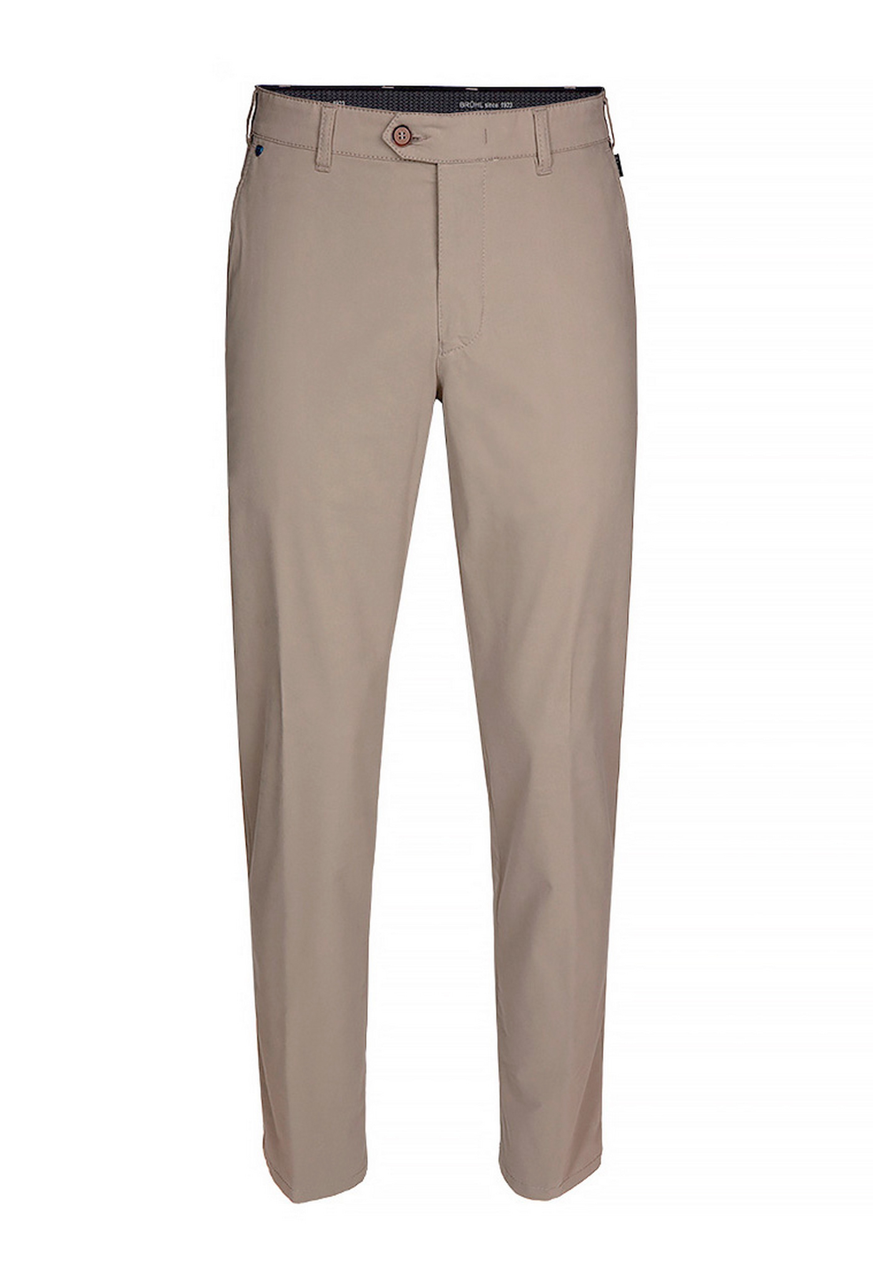 Chinohose BRÜHL "London DO", Herren, Gr. 48, EURO-Größen, beige (sand), 98% Baumwolle, 2% Elasthan, unifarben, lang, Hosen Chinohose, mit bequemem Komfortbund