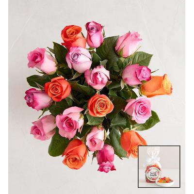 1-800-Flowers Flower Delivery Sorbet Roses 18 Stems W/ Candy
