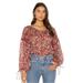 Free People Tops | Free People Sundown Bodysuit In Vintage Combo Women Size L | Color: Red | Size: L