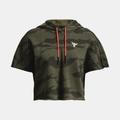 Under Armour Tops | M Ua Under Armour Womens Project Rock Fleece Short Sleeve Hoodie 1371373 Loose | Color: Black/Green | Size: M