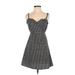 Honey Punch Casual Dress - Mini: Black Houndstooth Dresses - Women's Size Small