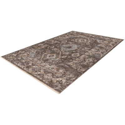 Teppich OBSESSION "My Laos 466", grau (taupe), B:80cm H:9mm L:235cm, Polyester, Teppiche, Fransenteppich, orientalisches Design, mit Fransen, Wohnzimmer, auch als Läufer Image