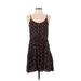 Adam Levine Casual Dress - Mini: Black Floral Motif Dresses - Women's Size Small