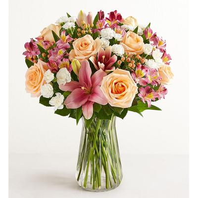 1-800-Flowers Seasonal Gift Delivery Summer Beginnings Double Bouquet W/ Clear Vase