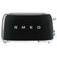 Smeg TSF02BLUK 50's Style Long Slot 4 Slice Toaster - Black