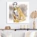 Red Barrel Studio® Haute Couture Sketch In Retro Gold IV - Fashion Woman Metal Wall Décor Metal in White | 36 H x 36 W x 1 D in | Wayfair