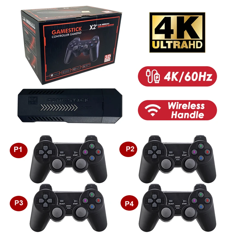GD10 Plus Console de jeu 4K 3D X2 Plus jeu HD sortie TV jeu 2.4G double poignée Console de jeu vidéo Portable pour PS1 N64