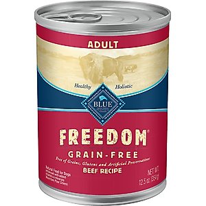 Blue Buffalo Freedom Beef Canned Dog Food, 12.5-oz, 12 ct