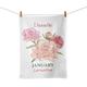 Personalised Flower of The Month Novelty Tea Towel