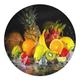 30cm Round Mixed fruit Splashback Tempered Glass Chopping Board