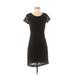 Banana Republic Factory Store Casual Dress - Sheath Scoop Neck Short sleeves: Black Print Dresses - Women's Size 2