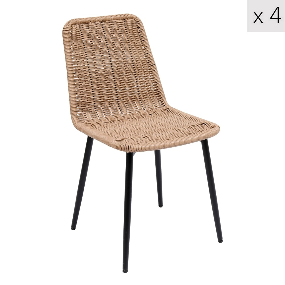 Lot de 4 chaises de salle à manger en fibres