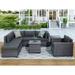 Outdoor 8 Piece Patio Furniture Sets Rattan PE Wicker Sectional Seating Group with Cushions