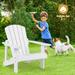 Costway Kid's Adirondack Chair Patio Wood High Backrest Arm Rest 110