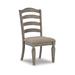 17 Inch Ladderback Dining Chair, Set of 2, Antique Gray, Cushioned Seat