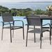Set of 6 Aluminum Outdoor Patio Dining Chairs with Adjustable Feet