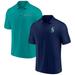 Men's Fanatics Branded Navy/Aqua Seattle Mariners Dueling Logos Polo Combo Set