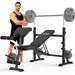 UPGO Standard Weight Bench Bench Press Set with Preacher Curl Pad and Leg Developer for Home Gym Full-Body Workout 900lbs Max Weight