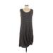 24/7 Maurices Casual Dress - High/Low: Black Stripes Dresses - Women's Size Small